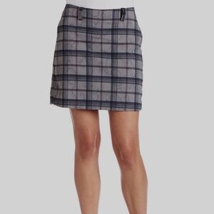 Nike Golf Dri-Fit Plaid Scroll Skort - Gray/Black/Blue EUC